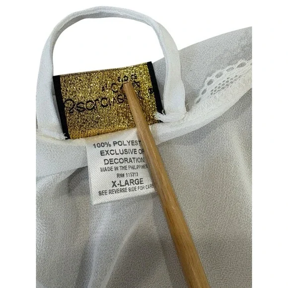 Vtg Seductivewear Sheer Short Robe Sz XL White Floral Bridal Boudoir Cover Up - Picture 8 of 8